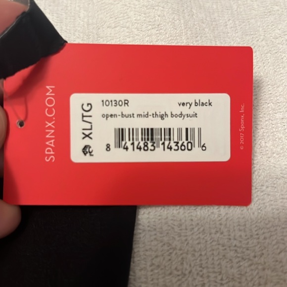 Spanx Open Bust Mid Thigh Body Suit - Black - XL - Picture 3 of 3